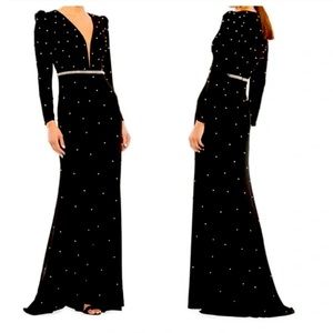 Mac Duggal ringstone incrusted dress